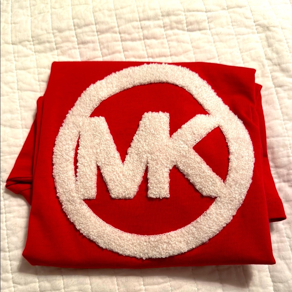 Michael Kors Red and White Short Sleeve Tee